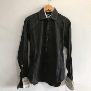 Bugatchi Black Long Sleeve Button Up Dress Shirt